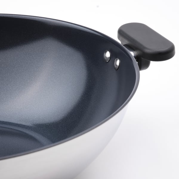 MIDDAGSMAT Wok, Antiadherente/ac inox, 32 cm