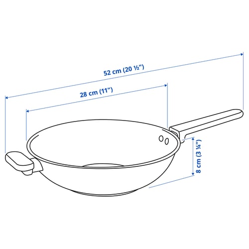 MIDDAGSMAT Wok, Antiadherente/ac inox, 28 cm