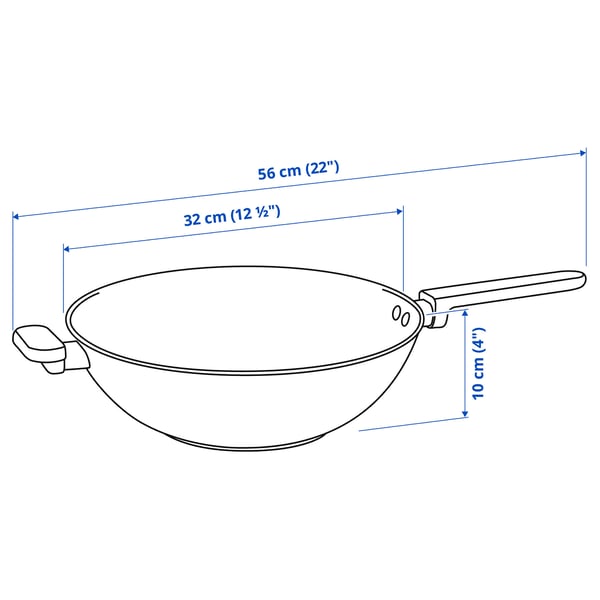 MIDDAGSMAT Wok, Antiadherente/ac inox, 32 cm