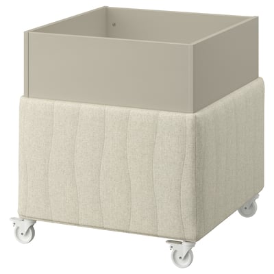 MITTZON Jardinera acústica con ruedas, Gunnared beige, 70x70x75 cm