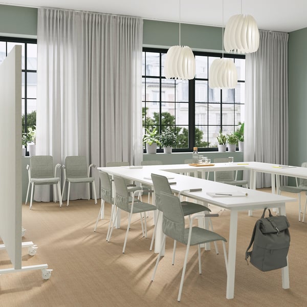 MITTZON Mesa, blanco, 140x68x75 cm