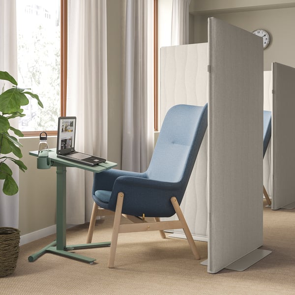 MITTZON Mesa para laptop+ruedas, verde, 66x50 cm