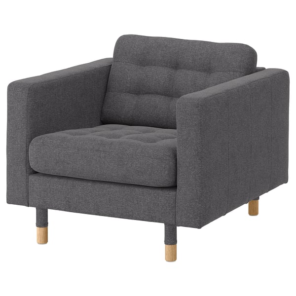 MORABO Sillón, Gunnared gris oscuro/madera
