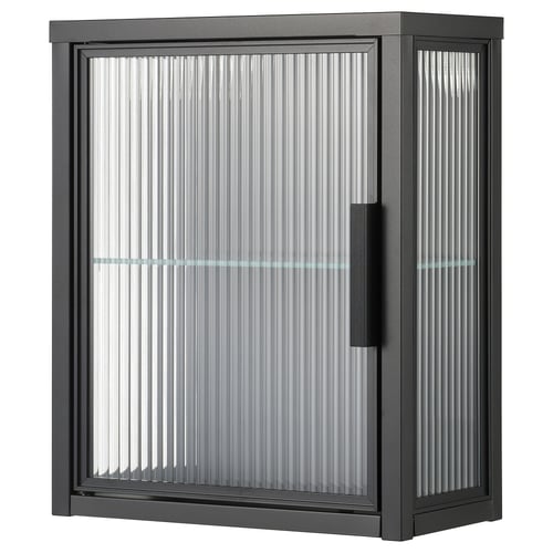 MOSSJÖN Gabinete de pared con puerta, carbón, 36x18x44 cm