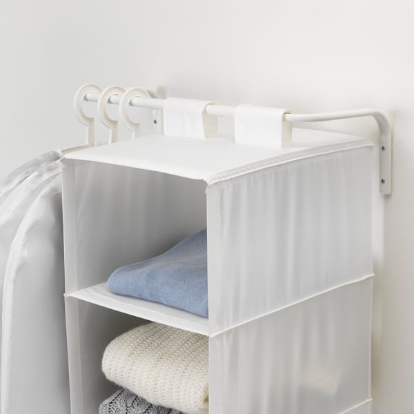 MULIG Barra para ropa, blanco, 60-90 cm