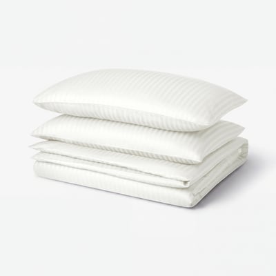 NATTJASMIN Funda nórdica +funda(s) de almohada, blanco, Tamaño Full/Queen (Doble/Queen)