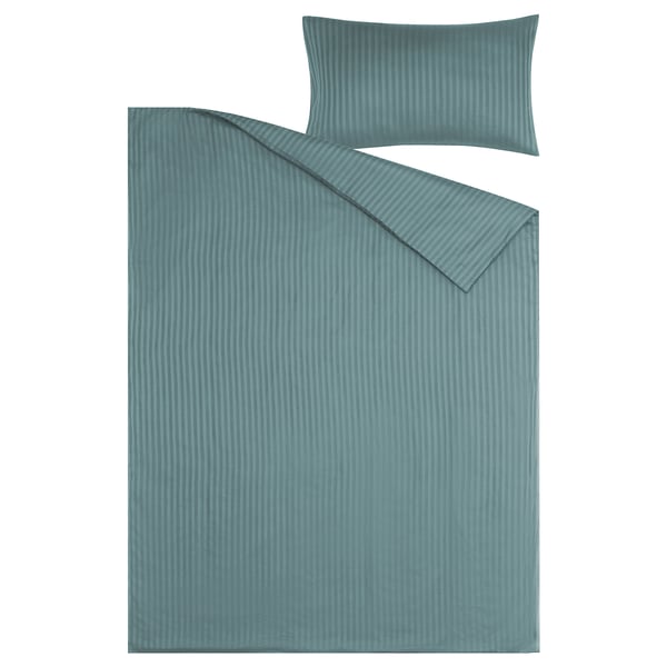 NATTJASMIN Funda nórdica +funda(s) de almohada, verde azulado, Individual