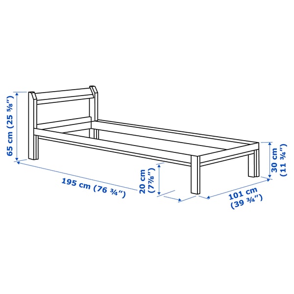 NEIDEN Base de cama, pino, Individual