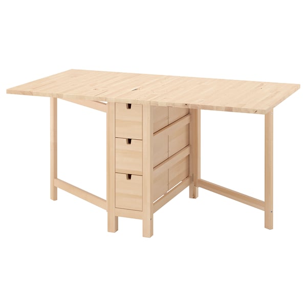 NORDEN Mesa abatible, abedul, 26/89/152x80 cm