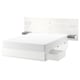 NORDLI Base cama con cabecera y almacenaje, blanco, 193x200 cm
