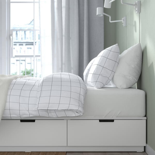 NORDLI Base de cama+almacenaje y colchón