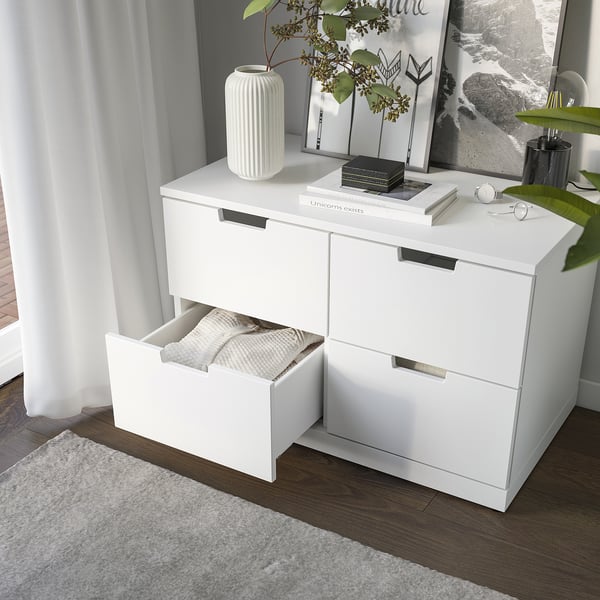 NORDLI Cómoda de 4 cajones, blanco, 80x47x53 cm