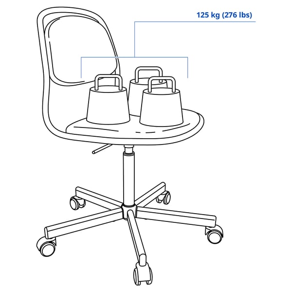 ÖRFJÄLL Silla giratoria, blanco/Vissle gris claro