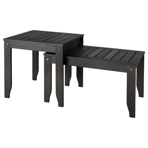 ÖRSKÄR Set de 2 mesas, int/ext gris oscuro