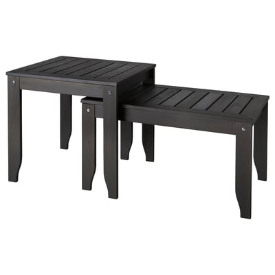 ÖRSKÄR Set de 2 mesas, int/ext gris oscuro