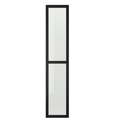 OXBERG Puerta de vidrio, negro efecto roble, 40x192 cm