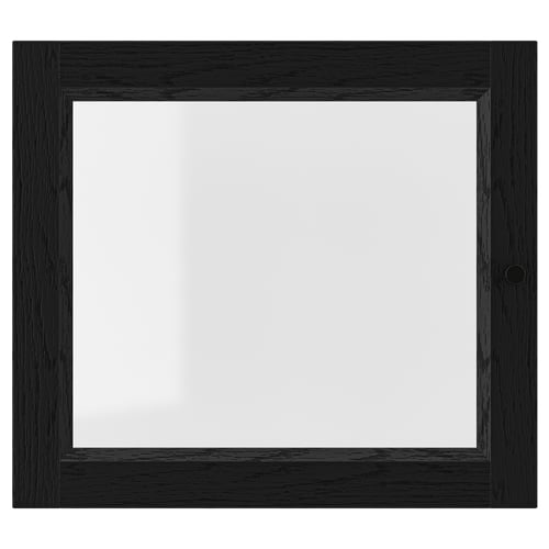 OXBERG Puerta de vidrio, negro efecto roble, 40x35 cm