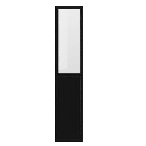 OXBERG Puerta de vidrio, negro efecto roble, 40x192 cm