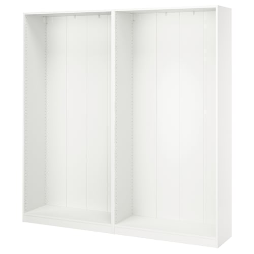 PAX 2 estructuras de clóset, blanco, 200x35x201 cm