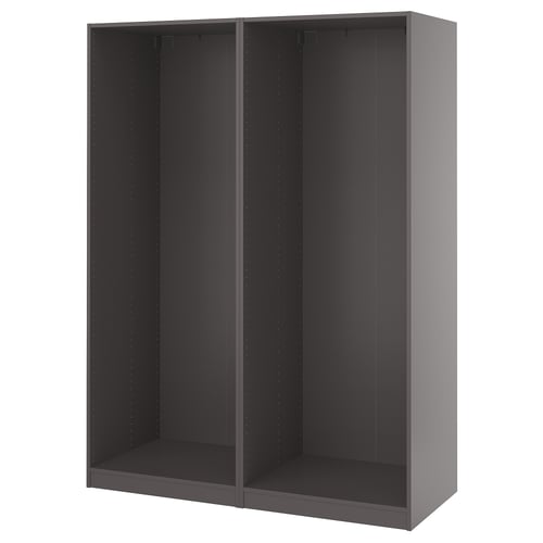 PAX 2 estructuras de clóset, gris oscuro, 150x58x201 cm