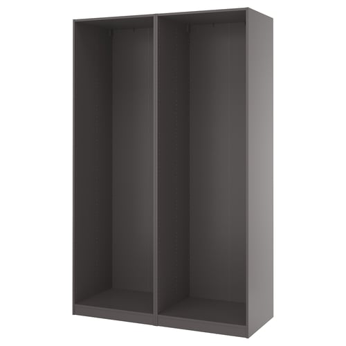 PAX 2 estructuras de clóset, gris oscuro, 150x58x236 cm