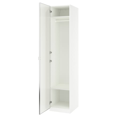 PAX / ÅHEIM Combinación de clóset, blanco/espejo, 50x60x236 cm