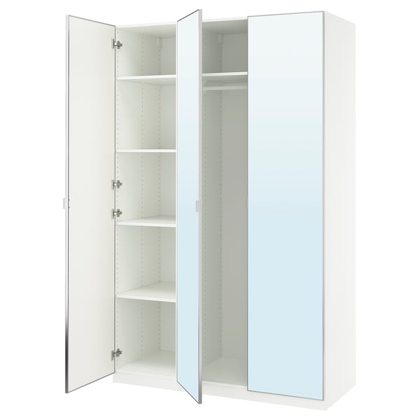PAX / ÅHEIM Combinación de clóset, blanco/espejo, 150x60x236 cm