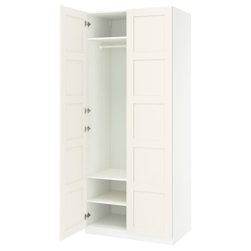 PAX / BERGSBO Combinación de clóset, blanco/blanco, 100x60x236 cm