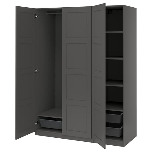 PAX / BERGSBO Combinación de clóset, gris oscuro, 150x60x201 cm