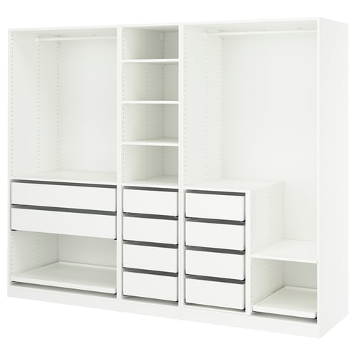 PAX Combinación de clóset, blanco, 250x58x201 cm
