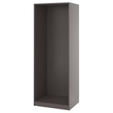 PAX Estructura de almacenaje de pared, gris oscuro, 75x58x201 cm