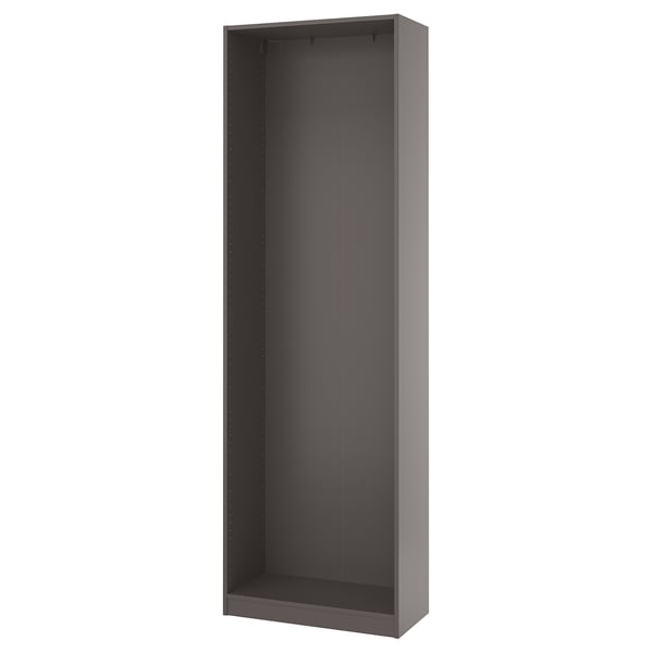 PAX Estructura de almacenaje de pared, gris oscuro, 75x35x236 cm