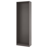 PAX Estructura de almacenaje de pared, gris oscuro, 75x35x236 cm