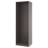 PAX Estructura de almacenaje de pared, gris oscuro, 75x58x236 cm