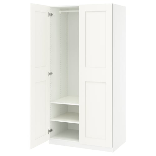 PAX / GRIMO Combinación de clóset, blanco/blanco, 100x60x201 cm