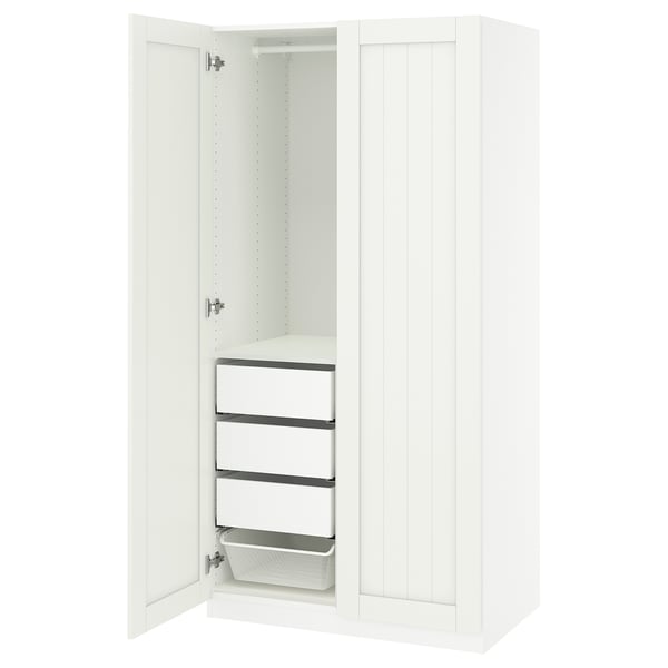 PAX / GULLABERG Combinación de clóset, blanco/blanco, 100x60x201 cm