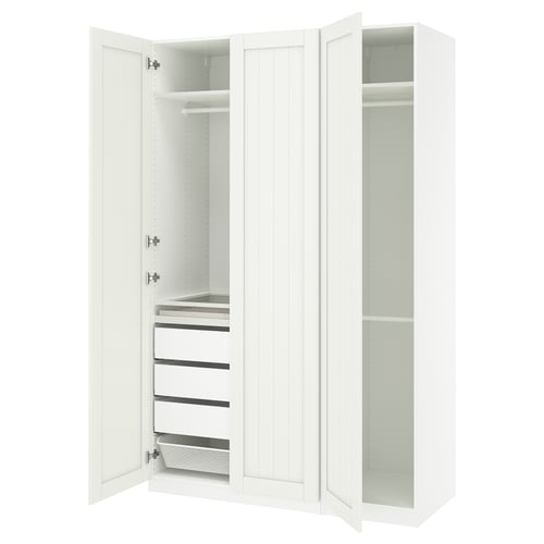 PAX / GULLABERG Combinación de clóset, blanco/blanco, 150x60x236 cm