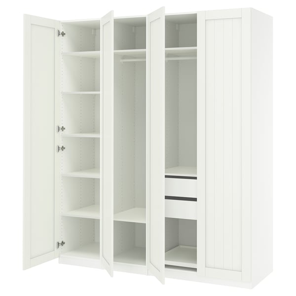 PAX / GULLABERG Combinación de clóset, blanco/blanco, 200x60x236 cm