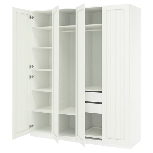 PAX / GULLABERG Combinación de clóset, blanco/blanco, 200x60x236 cm