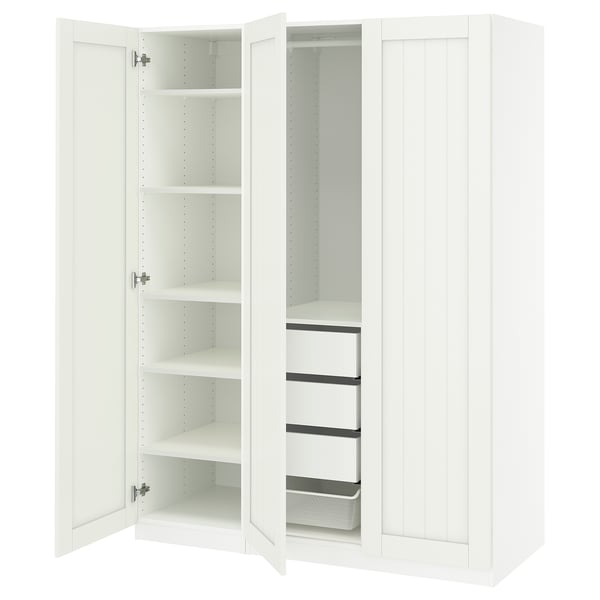 PAX / GULLABERG Combinación de clóset, blanco/blanco, 150x60x201 cm