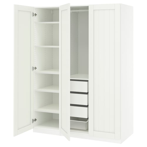 PAX / GULLABERG Combinación de clóset, blanco/blanco, 150x60x201 cm