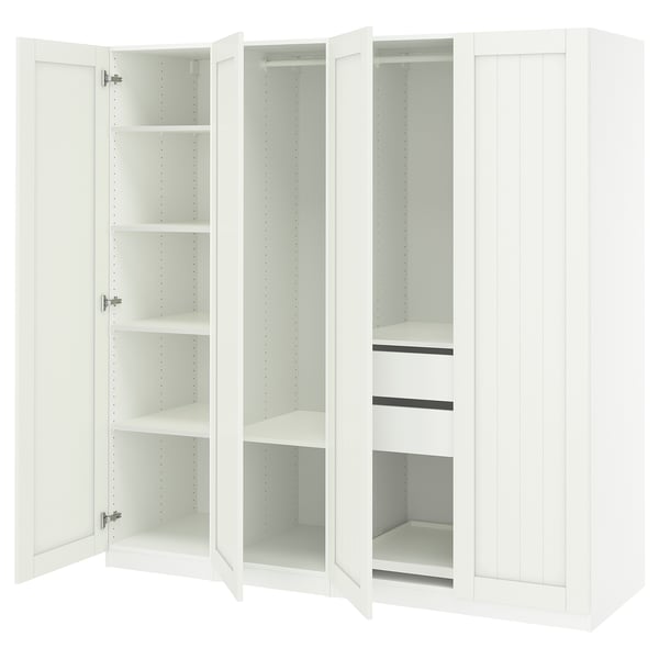 PAX / GULLABERG Combinación de clóset, blanco/blanco, 200x60x201 cm