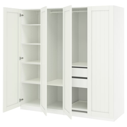 PAX / GULLABERG Combinación de clóset, blanco/blanco, 200x60x201 cm