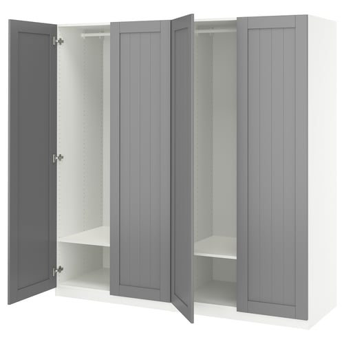 PAX / GULLABERG Combinación de clóset, blanco/gris, 200x60x201 cm
