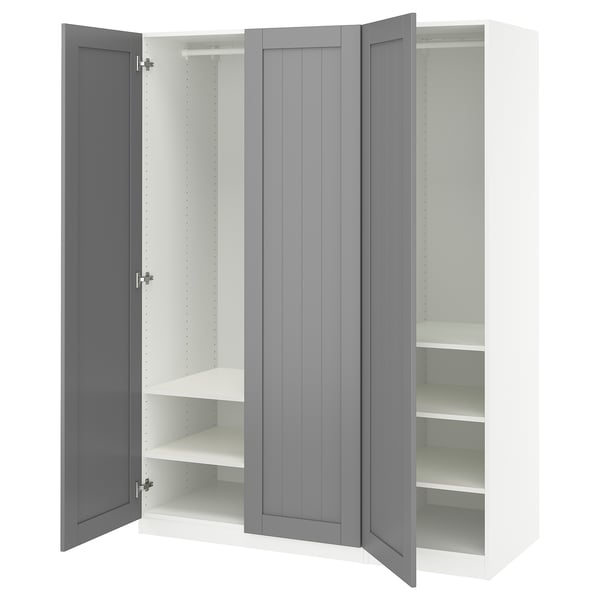PAX / GULLABERG Combinación de clóset, blanco/gris, 150x60x201 cm
