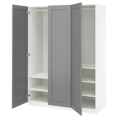 PAX / GULLABERG Combinación de clóset, blanco/gris, 150x60x201 cm