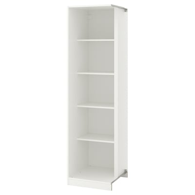 PAX Módulo de esquina con 4 repisas, blanco, 53x58x201 cm