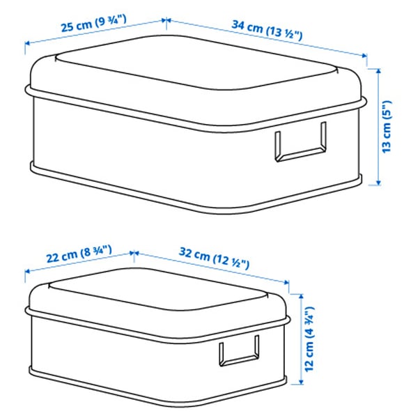 PLOGFÅRA Caja para almacenaje con tapa 2 pz, beige claro