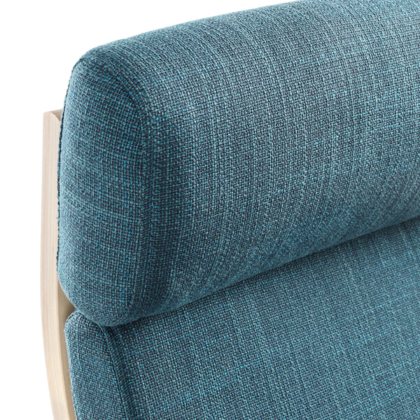 POÄNG Sillón, chapa abedul/Hillared azul oscuro