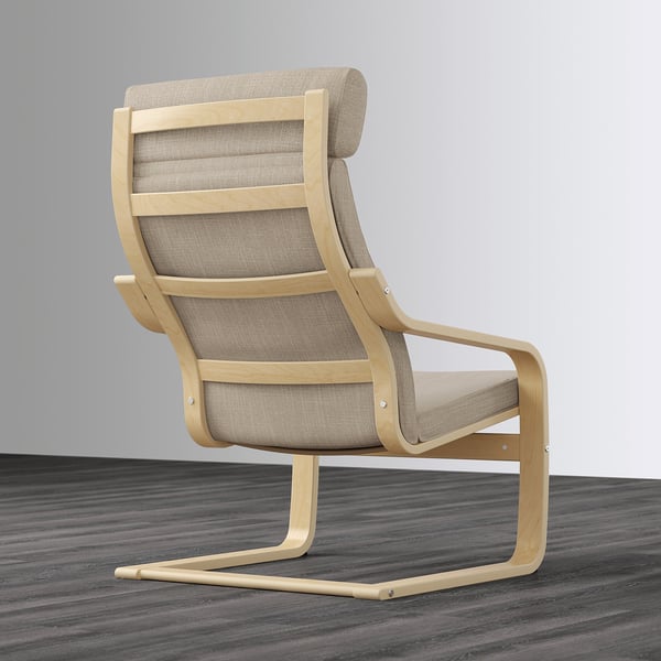 POÄNG Sillón, chapa abedul/Hillared beige
